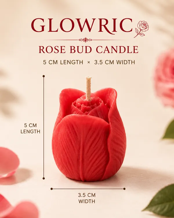 GLOWRIC_Handmade_Red_Rose_Bud_Candles_Pack_of_4_|_Soy_Wax_Rose_Fragrance_Candles_|_Scented_Decorative_Flower_Candles_for_Home_Decor,_Gifting_&_Special_Occasions