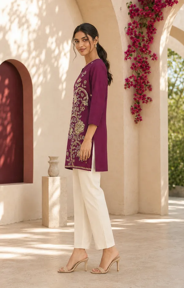 Women's_Wine_Roman_Heavy_Beadwork_Top