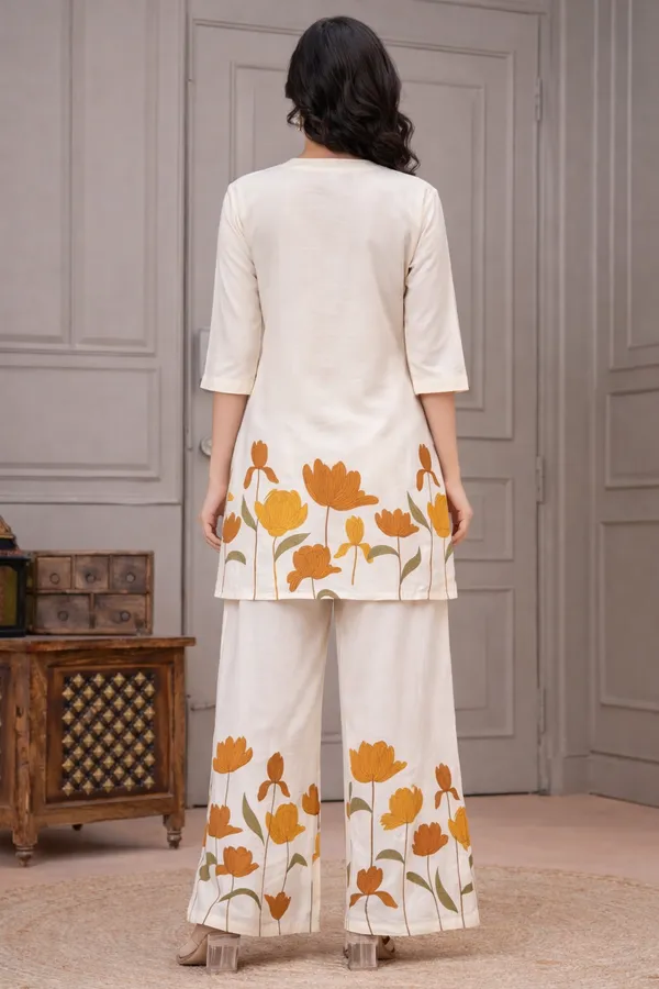 Cream_Off_White_Poly_Rayon_Co_Ord_Set_For_Women
