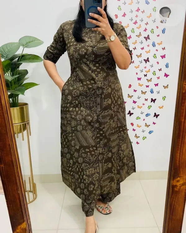 Olive_Brown_Cotton_Blend_Co_Ord_Set_For_Women