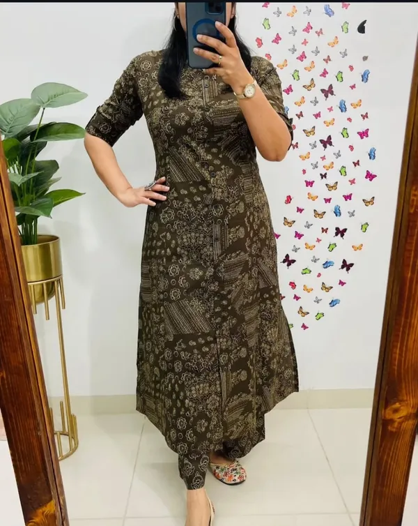 Olive_Brown_Cotton_Blend_Co_Ord_Set_For_Women