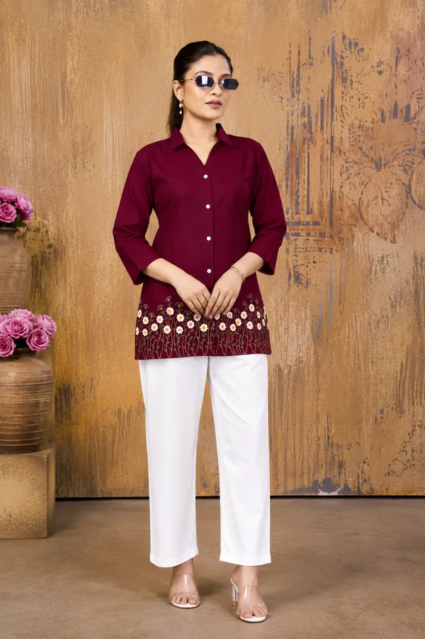 Women’s_Maroon_Floral_Printed_One_Piece_Top