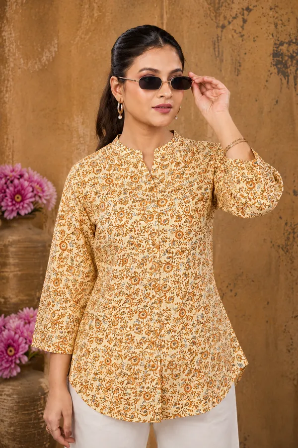 Women’s_Mustard_Floral_Printed_Top