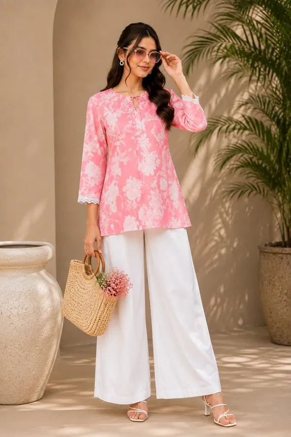 Women's_Pink_Floral_Printed_Rayon_Top