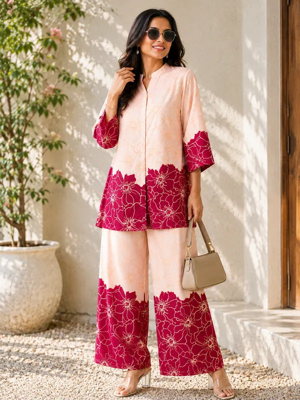 Women's_Pink_&_Cream_Floral_Printed_Rayon_Co-ord_Set