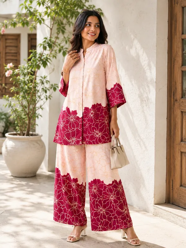 Women's_Pink_&_Cream_Floral_Printed_Rayon_Co-ord_Set