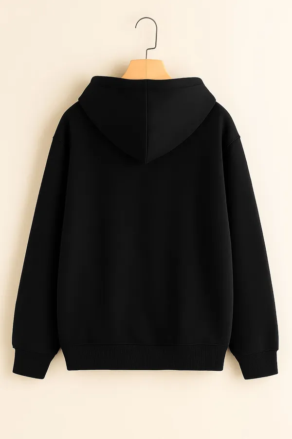 Black_Solid_Fleece_Full_Sleeve_Hooded_Neck_Sweatshirt_For_Men