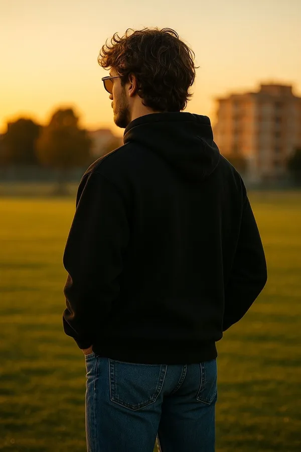 Black_Solid_Fleece_Full_Sleeve_Hooded_Neck_Sweatshirt_For_Men