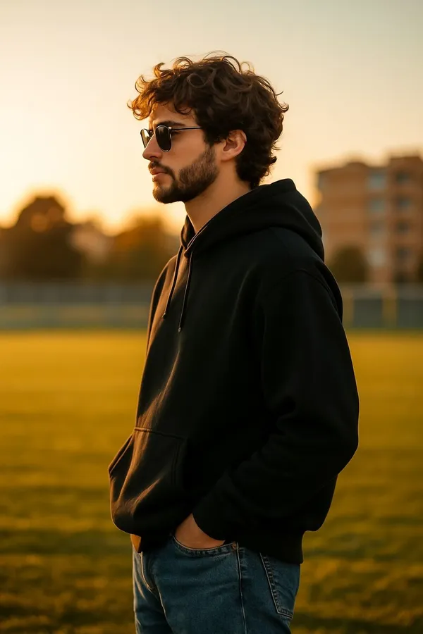 Black_Solid_Fleece_Full_Sleeve_Hooded_Neck_Sweatshirt_For_Men
