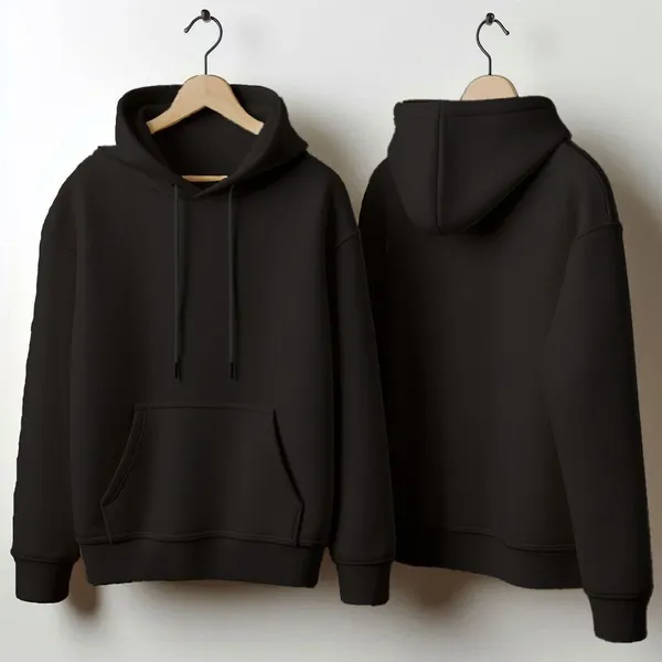 Black_Solid_Fleece_Full_Sleeve_Hooded_Neck_Sweatshirt_For_Men
