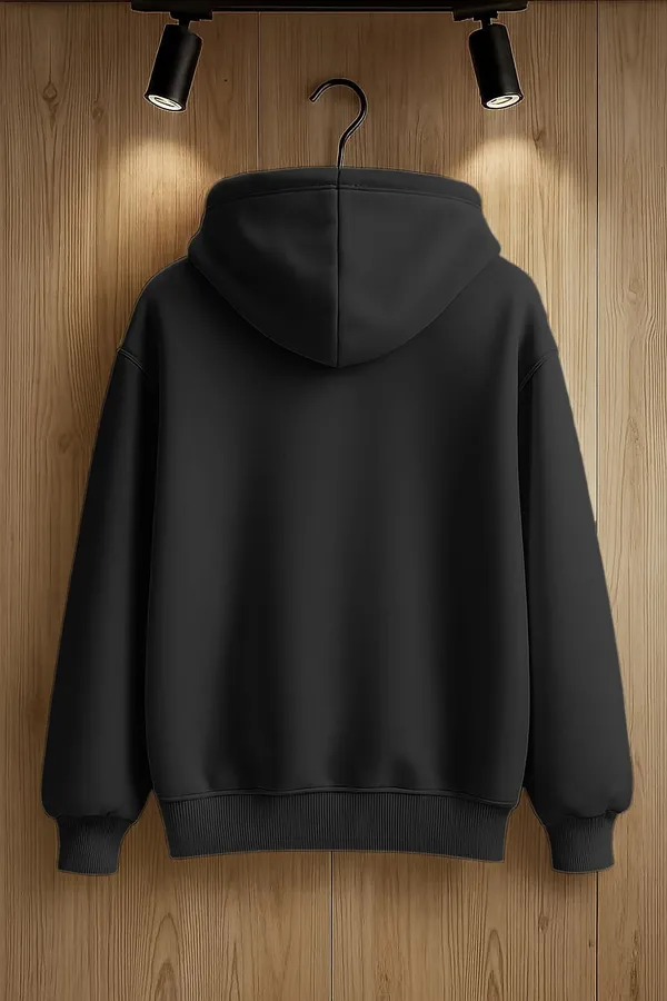 Black_Solid_Fleece_Full_Sleeve_Hooded_Neck_Sweatshirt_For_Men