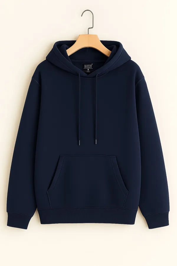 Blue_Solid_Fleece_Full_Sleeve_Hooded_Neck_Sweatshirt_For_Men