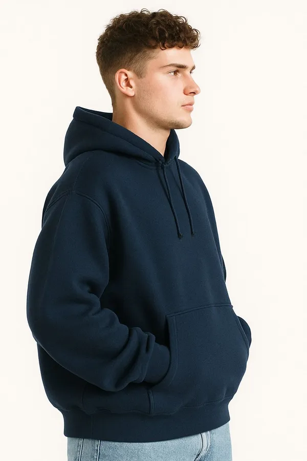 Blue_Solid_Fleece_Full_Sleeve_Hooded_Neck_Sweatshirt_For_Men