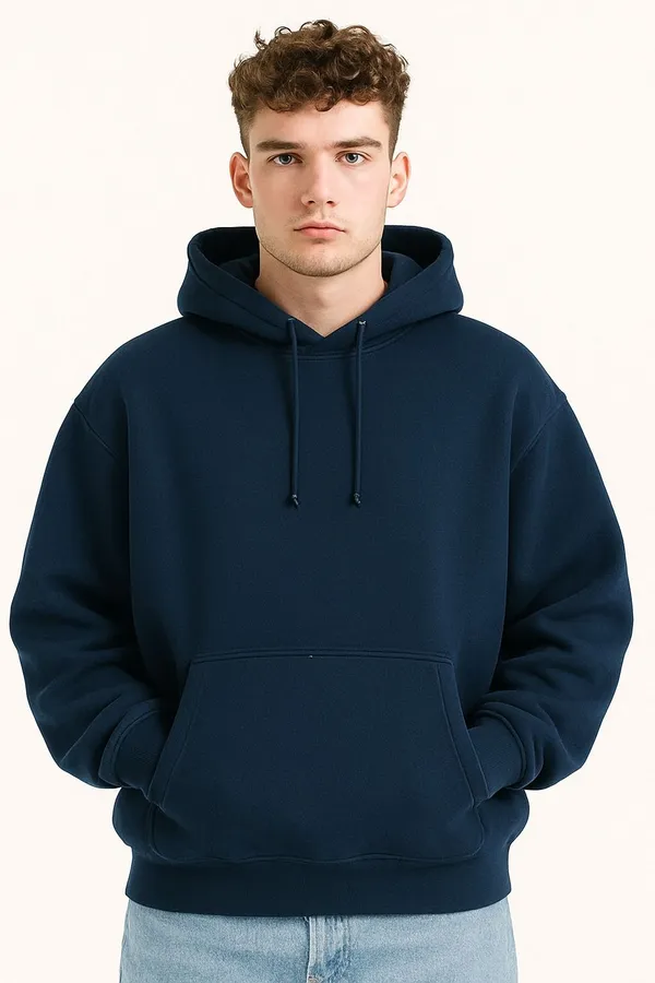 Blue_Solid_Fleece_Full_Sleeve_Hooded_Neck_Sweatshirt_For_Men