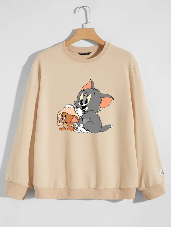Cream_Graphic_Print_Fleece_Full_Sleeve_Round_Neck_Sweatshirt_For_Men_&_Women