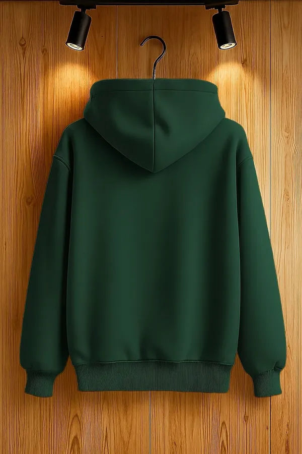Green_Solid_Fleece_Full_Sleeve_Hooded_Neck_Sweatshirt_For_Men
