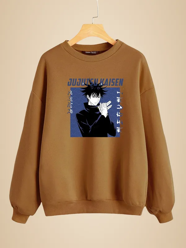 Khaki_Graphic_Print_Fleece_Full_Sleeve_Round_Neck_Sweatshirt_For_Men