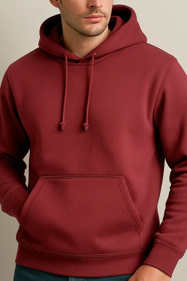 Maroon_Solid_Cotton_Blend_Full_Sleeve_Hooded_Neck_Sweatshirt_For_Men