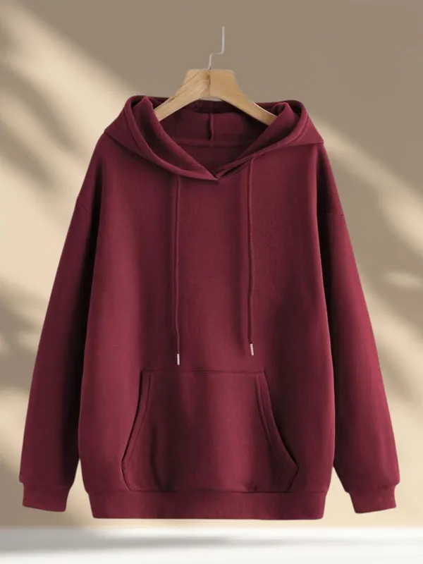Maroon_Solid_Cotton_Blend_Full_Sleeve_Hooded_Neck_Sweatshirt_For_Men_&_Women