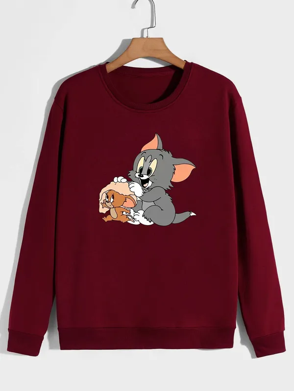 Maroon_Graphic_Print_Fleece_Full_Sleeve_Round_Neck_Sweatshirt_For_Men_&_Women