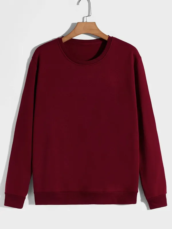 Maroon_Solid_Fleece_Full_Sleeve_Round_Neck_Sweatshirt_For_Men