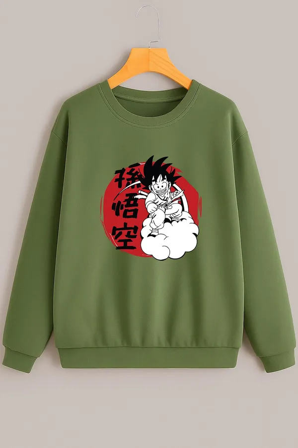 Olive_Green_Graphic_Print_Fleece_Full_Sleeve_Round_Neck_Sweatshirt_For_Men_&_Women