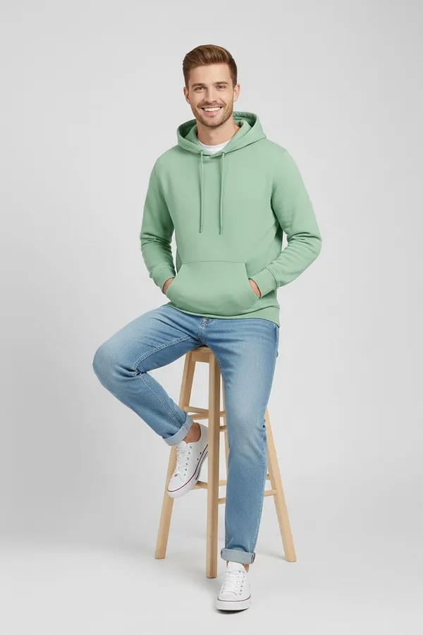 Pista_Green_Solid_Fleece_Full_Sleeve_Hooded_Neck_Sweatshirt_For_Men