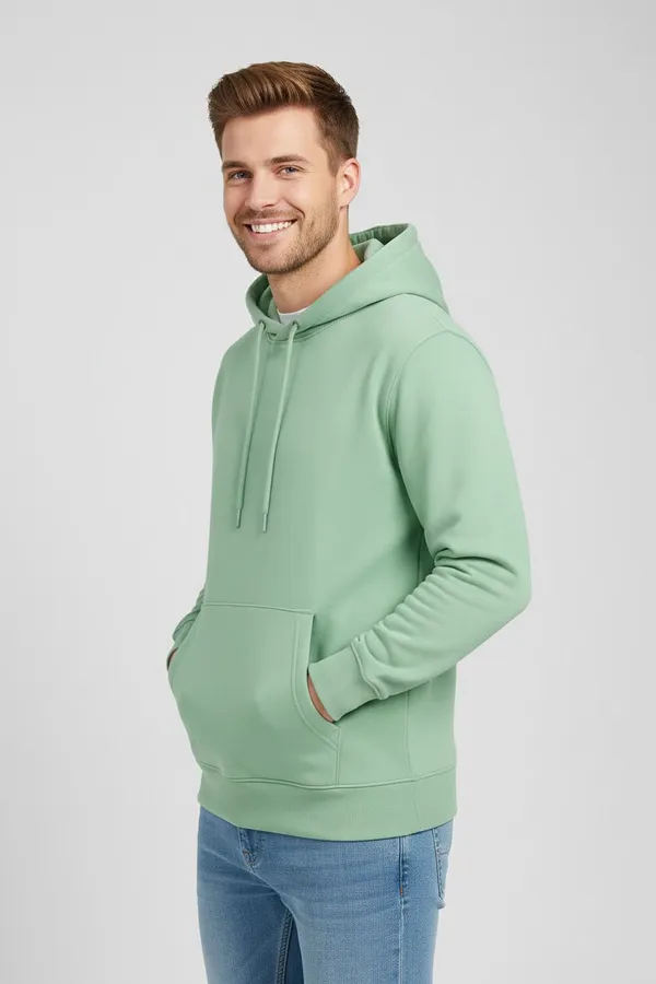 Pista_Green_Solid_Fleece_Full_Sleeve_Hooded_Neck_Sweatshirt_For_Men