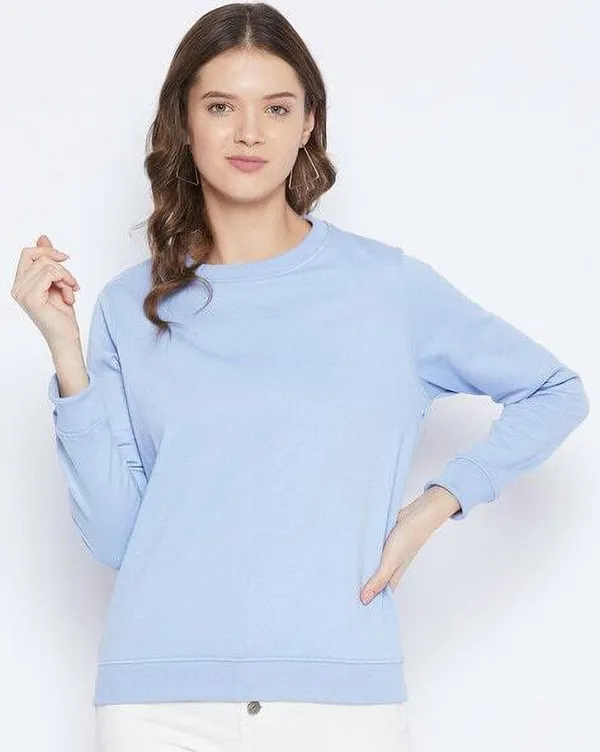Sky_Blue_Solid_Wool_Full_Sleeve_Round_Neck_Sweatshirt_For_Women