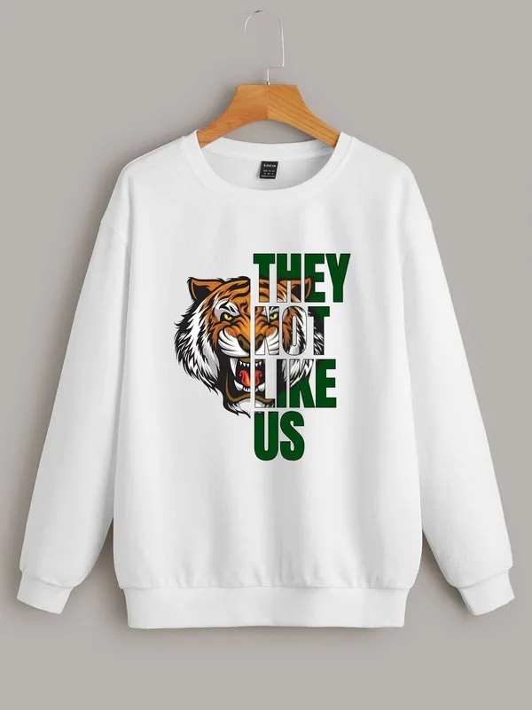 White_Printed_Fleece_Full_Sleeve_Round_Neck_Sweatshirt_For_Men