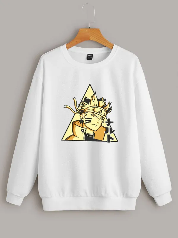 White_Graphic_Print_Fleece_Full_Sleeve_Round_Neck_Sweatshirt_For_Men