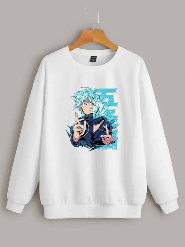 White_Printed_Fleece_Full_Sleeve_Round_Neck_Sweatshirt_For_Men