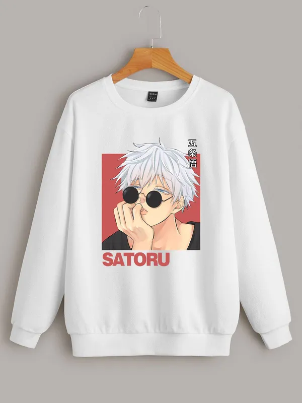 White_Printed_Fleece_Full_Sleeve_Round_Neck_Sweatshirt_For_Men