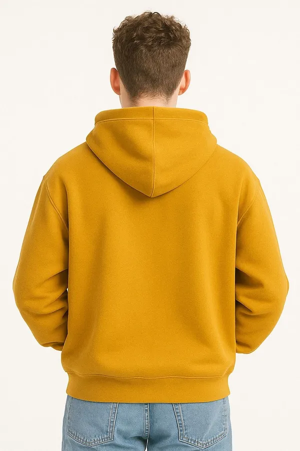 Yellow_Solid_Fleece_Full_Sleeve_Hooded_Neck_Sweatshirt_For_Men