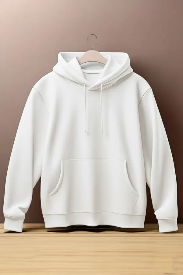 White_Solid_Polycotton_Full_Sleeve_Hooded_Neck_Sweatshirt_For_Men_&_Women