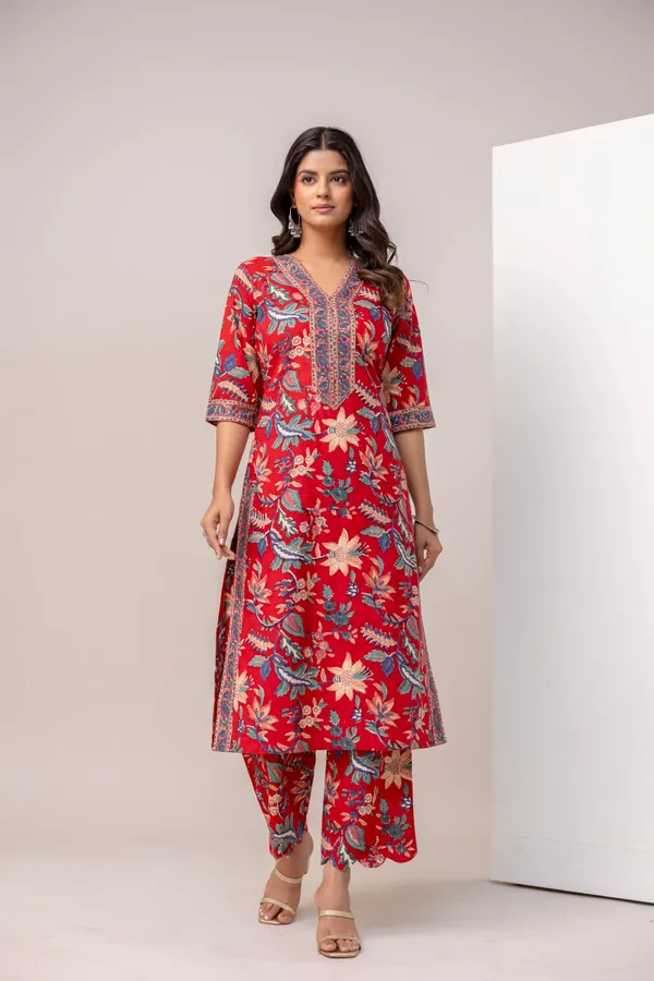 Red_Pure_Cotton_Premium_Straight_Suit_For_Women