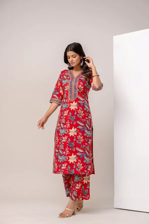 Red_Pure_Cotton_Premium_Straight_Suit_For_Women