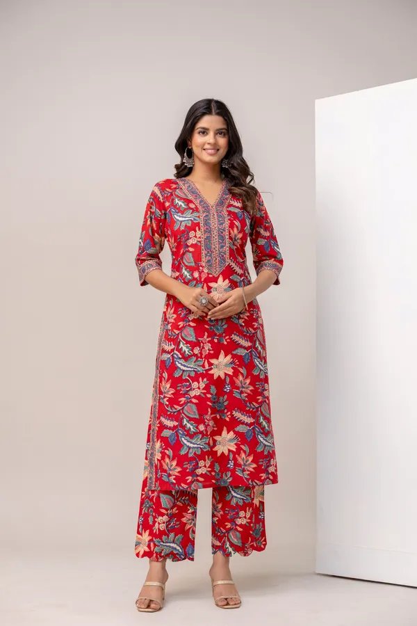 Red_Pure_Cotton_Premium_Straight_Suit_For_Women