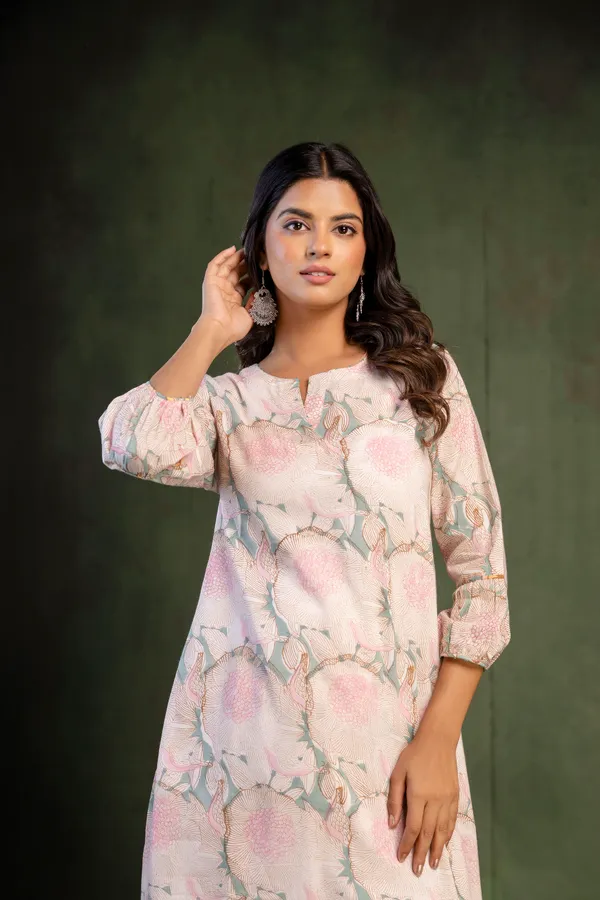 White_And_Pink_Pure_Cotton_Premium_A_Line_Suit_For_Women