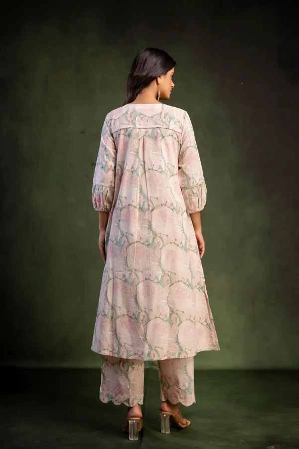 White_And_Pink_Pure_Cotton_Premium_A_Line_Suit_For_Women