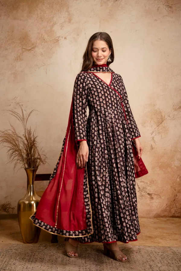 Black_Cotton_Paisley_Print_Wrap_Dress_for_Women