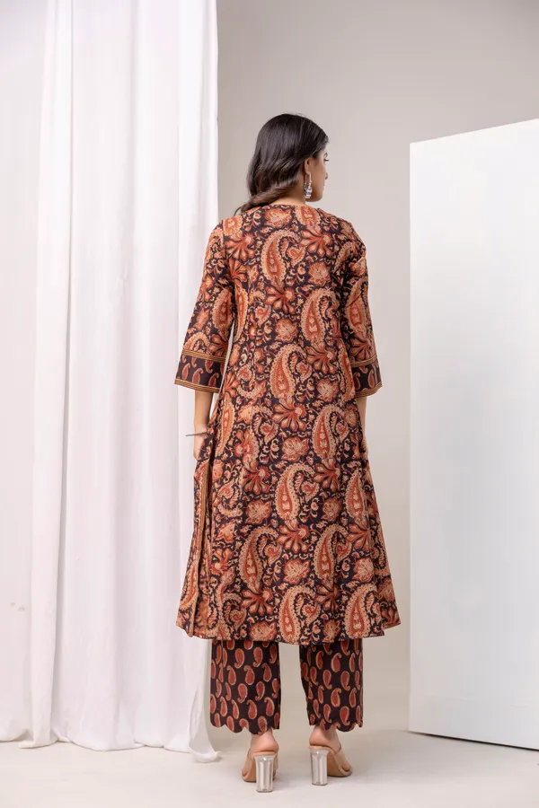 Brown_And_Black_Pure_Cotton_Premium_A_Line_Suit_For_Women