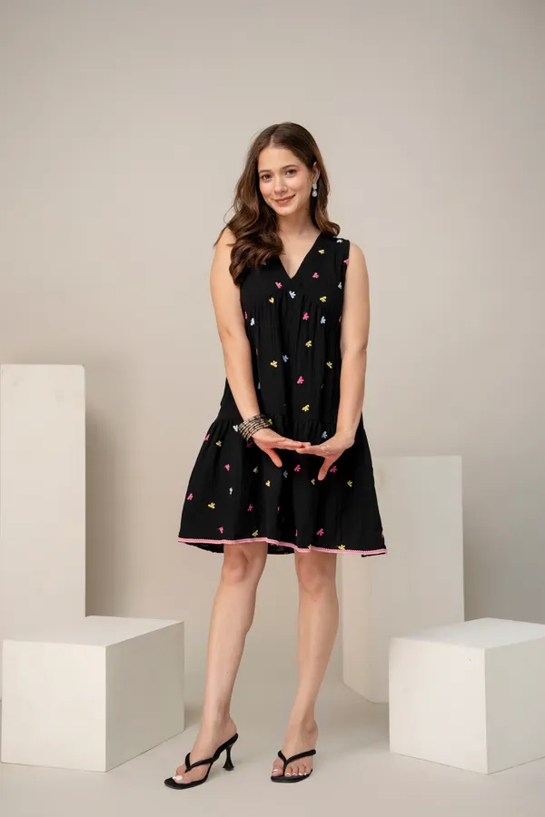 Black_Cotton_Floral_Print_Tiered_Fit_and_Flare_Dress_for_Women