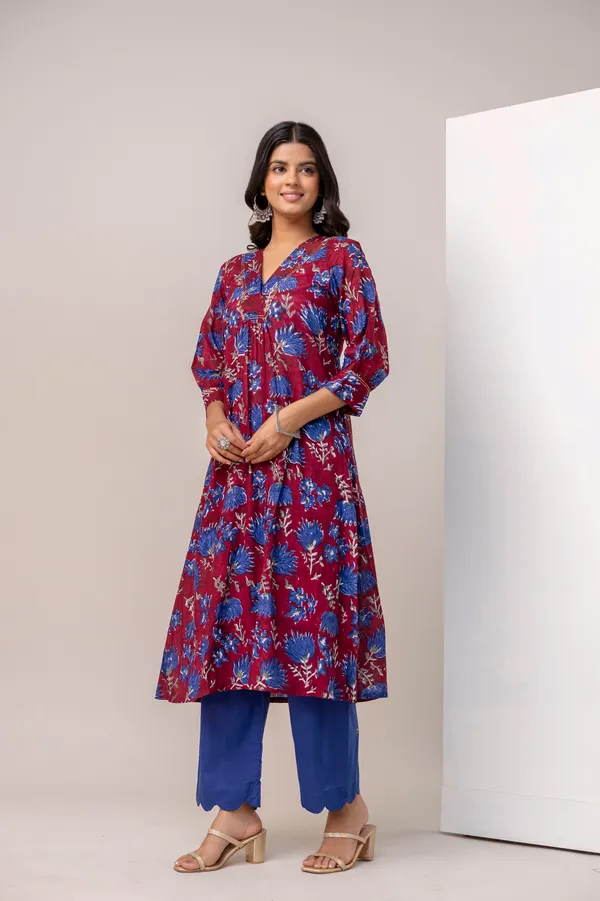 Maroon_And_Navy_Blue_Pure_Cotton_Premium_A_Line_Suit_For_Women