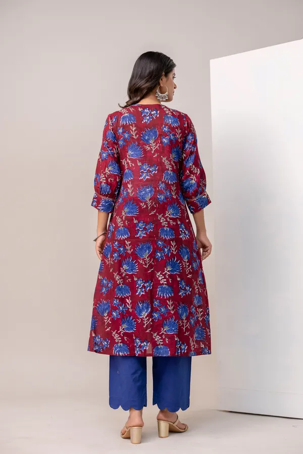 Maroon_And_Navy_Blue_Pure_Cotton_Premium_A_Line_Suit_For_Women