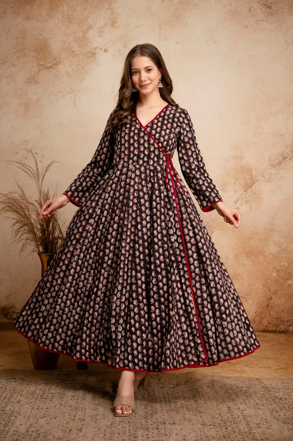 Black_Cotton_Paisley_Print_Wrap_Dress_for_Women