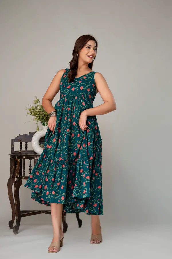 Green_Pure_Cotton_Premium_Midi_Dresses_For_Women
