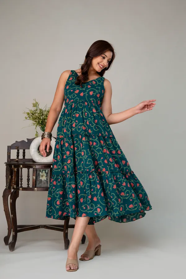 Green_Pure_Cotton_Premium_Midi_Dresses_For_Women
