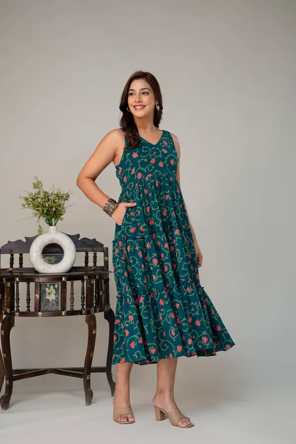 Green_Pure_Cotton_Premium_Midi_Dresses_For_Women