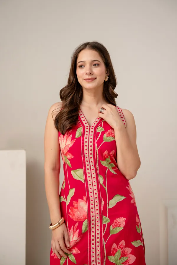 Red_Floral_Print_Sleeveless_V-Neck_Dress_for_Women